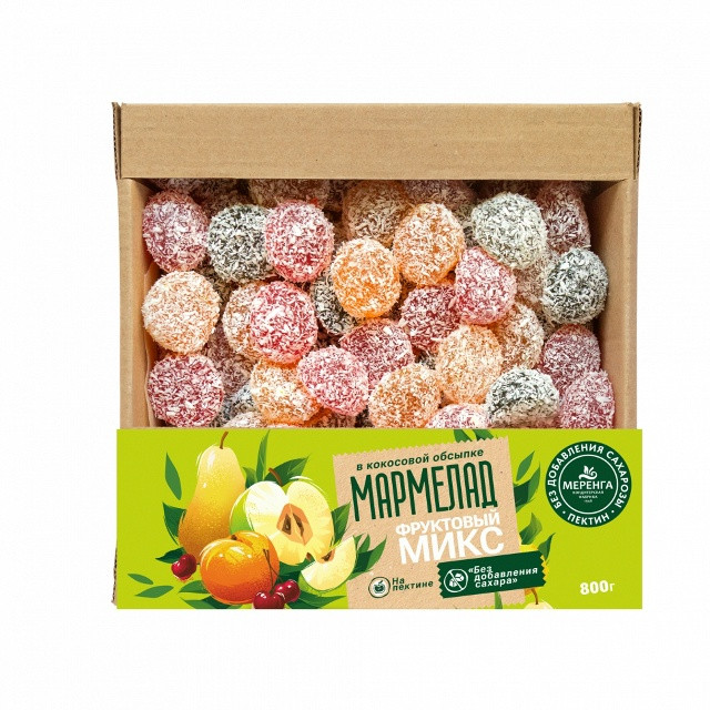  Меренга Мармелад в кокосовой обсыпке Фруктовый микс , 800г     в Йошкар-Оле