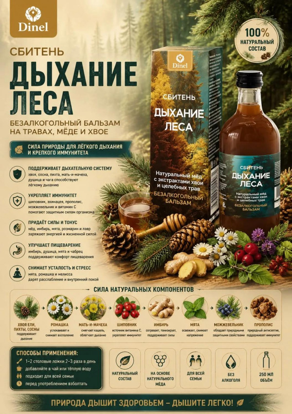 №2 Сбитень Дыхание леса, 250мл  в Йошкар-Оле